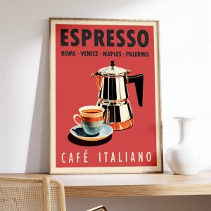 Tranh treo tường Espresso Coffee Print, Italian Coffee Art Poster