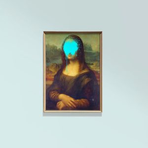 Tranh treo tường Gioconda, Mona Lisa, Framed Print,Altered Vintage ,Portrait Painting