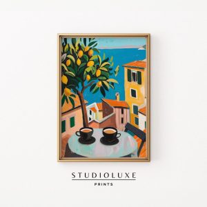 Tranh treo tường Italian Coastal Coffee Art Print Kitchen Cafe Decor