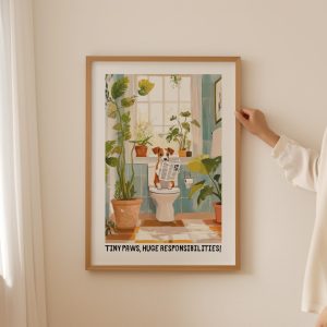 Tranh treo tường Jack Russell terrier Print– Funky Aesthetic Bathroom decor, Colorful Poster
