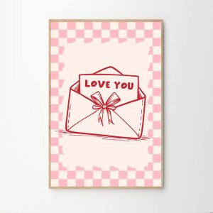 Tranh treo tường Love You Letters Art Poster, Trendy Wall Art, Letters Aesthetic Decor