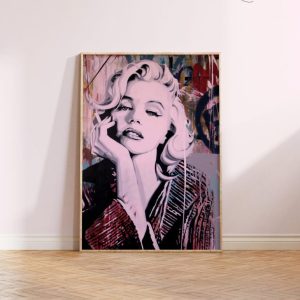 Tranh treo tường Marilyn Monroe  ,Fashion Print Logo INSTANT DOWNLOAD, Pop Art Print