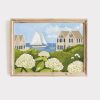 Tranh treo tường Nantucket Harbor Painting Coastal Hydrangea Art