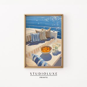 Tranh treo tường Nautical Yacht Lounge Print - Coastal Wall Art