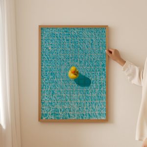 Tranh treo tường Rubber Duck Print– Trendy Pool Duck Wall Art, Funky Aesthetic Bathroom decor