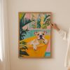Tranh treo tường Stafford bull terriers poster- Bull dog bathroom print- Trendy Aesthetic dog Wall Art for dopamine decor