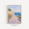 Tranh treo tường Sunny Coastal Ridge Path Painting - Serene Coastal Summer Wall Art, Beachy Impressions Scene