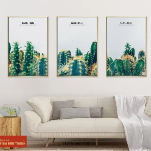 Bộ 3 tranh treo tường Đồi Xương Rồng phong cách Hiện Đại