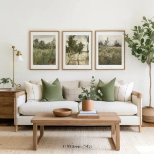 Tranh Bộ 3 Phong Cảnh Hàng Cây Và Cánh Đồng Cổ Điển - Tranh Sơn Dầu Thiên Nhiên Tĩnh Lặng