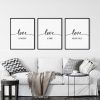Tranh Bộ 3 Châm Ngôn Tình Yêu Love Is Patient, Kind, Never Fails - Tranh Tối Giản Treo Phòng Ngủ