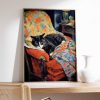Tranh treo tường Vintage Cat Poster, Cat Gift, Gift for Cat Lovers, Animal Art