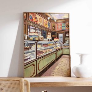Tranh treo tường Vintage Patisserie Wall Art, Cafe Print, Food Print, French Bakery Poster