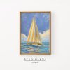 Tranh treo tường Vintage Sailboat Oil Painting Nantucket Coastal Art