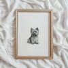 Tranh treo tường Yorkie Print Dog Sketch  Yorkshire Terrier PRINTABLE Wall Art  Pet Digital Artwork  Cute Dog Home Decor