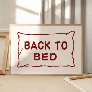 Tranh treo tường Back To Bed Art Poster, Trendy Wall Art, Apartment Aesthetic Decor