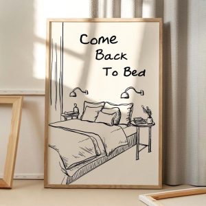 Tranh treo tường Come Back to Bed Art Poster, Trendy Wall Art, Apartment Aesthetic Decor