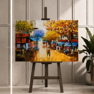 Tranh Sơn Dầu Treo Tường Cao Cấp, Phong Cảnh Phố Cổ Hà Nội