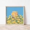 Tranh treo tường, Tranh treo phòng bé dễ thương, Groundhog Wildflower Nursery Print, Woodland Animal Art