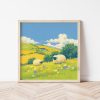 Tranh treo tường, Tranh treo phòng bé dễ thương, Digital Valais Blacknose Sheep Wall Art, Cute Sheep Nursery Decor, Fluffy Lamb Baby Shower Gift