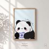 Tranh treo tường, Gấu trúc dễ thương, tặng kèm đinh treo