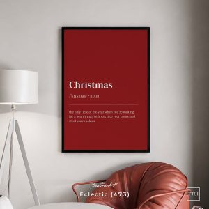 Tranh treo tường, Định nghĩa Christmas nền đỏ đô, tặng kèm đinh treo