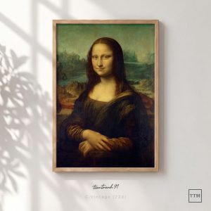 Tranh treo tường, Chân dung nàng Mona Lisa phong cách cổ điển, tặng kèm đinh treo