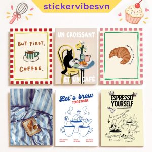 55 mẫu tranh dán tường fomex, Tranh Bakery 3, retro style, Bakery 2,  có sẵn keo dán 2 mặt ,nhận in theo yêu cầu